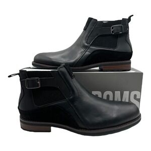Stacy Adams Men's Oskar Plain Toe Chelsea Boot Black Leather 25554 Size 10 M‎